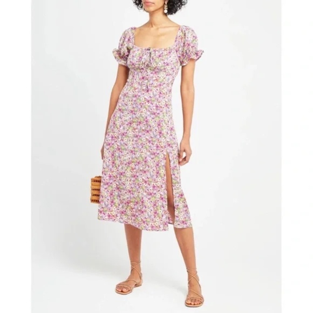 Tuckernuck OPT brand Floral Midi Dress in Pink and White NWOT